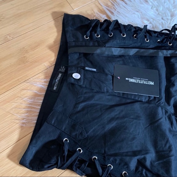 NWT PLT Lace Woven Eyelet Laceup Straight Leg Pant - Picture 2 of 6